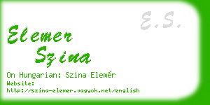 elemer szina business card