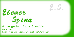 elemer szina business card